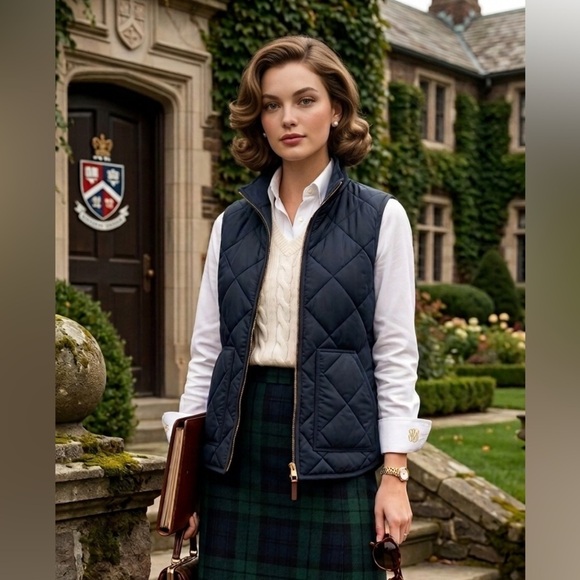 J. Crew Jackets & Blazers - J. Crew Mercantile Quilted Navy Blue Puffer Vest - Small